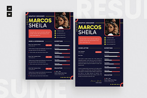Dark Style Business Resume CV, a Resume Template by iDoodle Studio