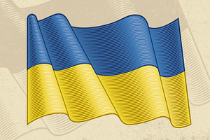 Vintage Flag Of Ukraine