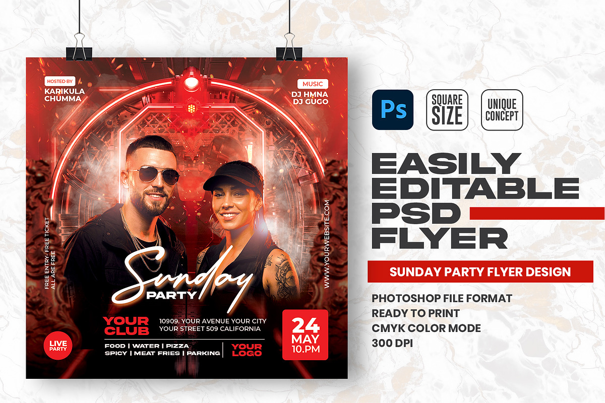 Friday Party Flyer Design Template, a Flyer Template by Shajib Shikder (Photo 1 of 2)