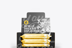 Metallic Snack Bars Display Box Mock