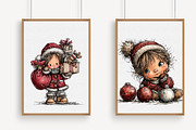 Cute Little Christmas Boy Clipart, an Illustration by Libby Wishes (Thumbnail 2 of 7)