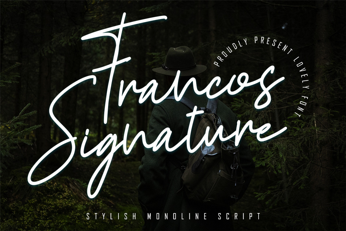 Francos Signature - Stylish Monoline, a Script Font by skiiller studio (Photo 1 of 8)