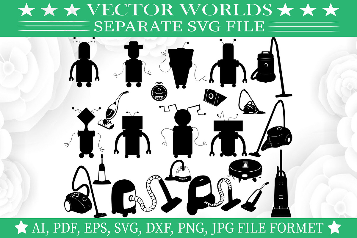Vacuum Robot SVG, Vacuum Robot SVG, an Object Graphic by VectorWorlds