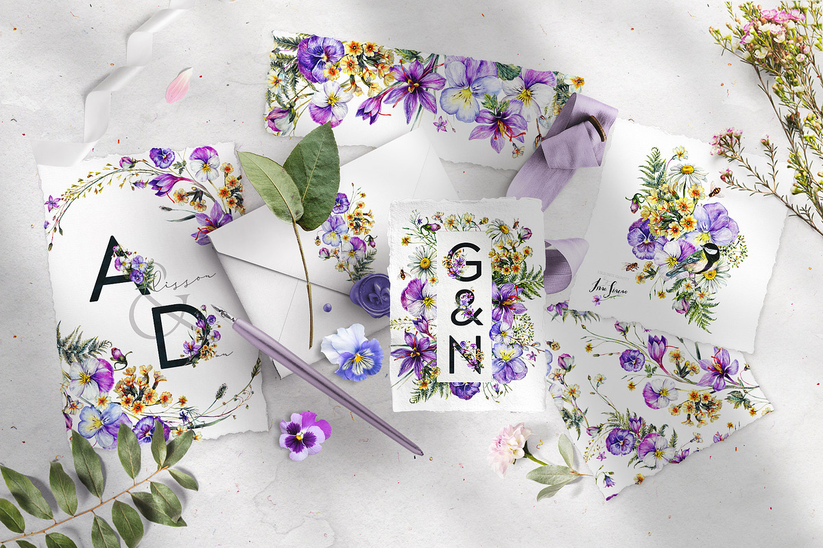 SPRING FLOWERS Watercolor Collection, a Decorative Illustration by Inna Sinano (Photo 10 of 11)