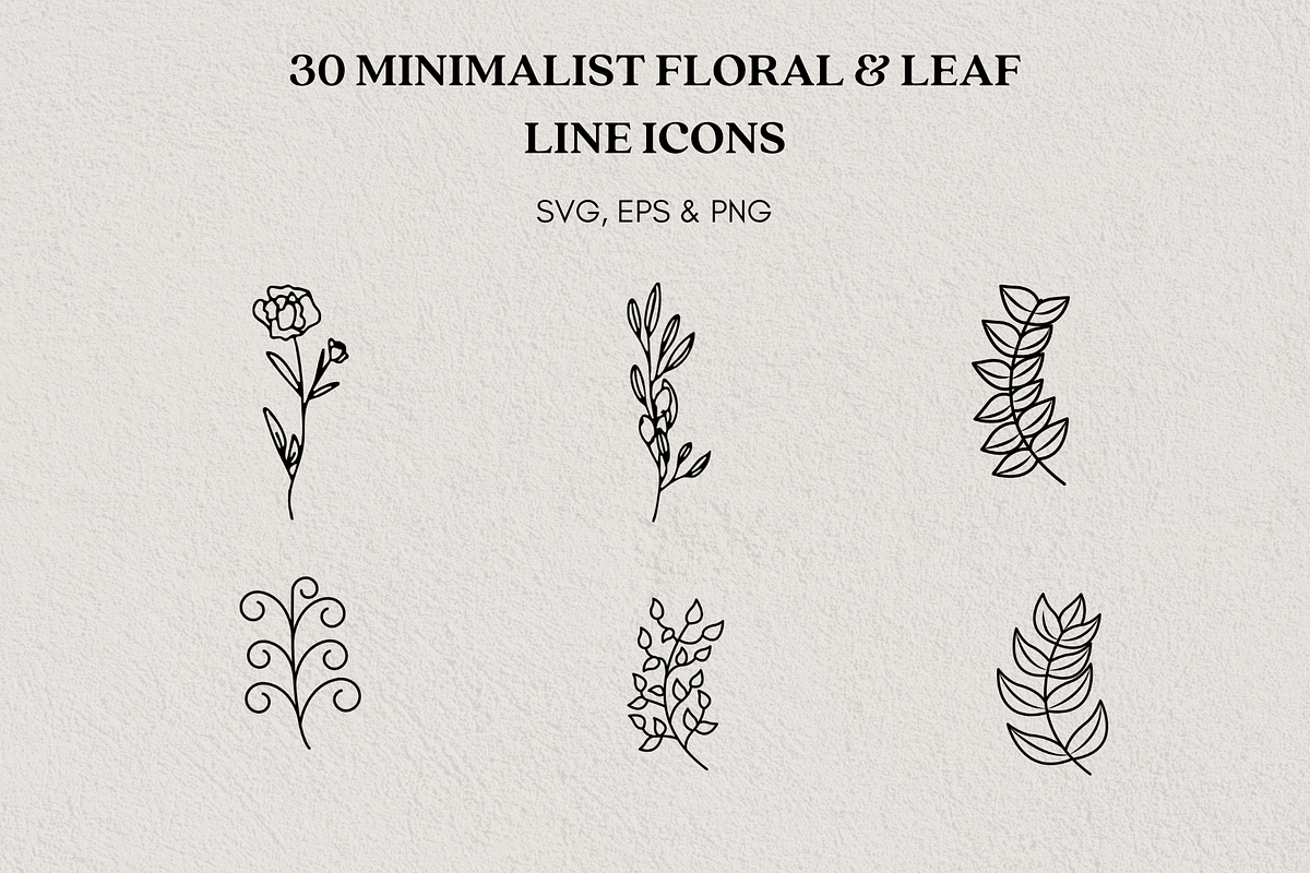 Minimalist Floral and Leaf Icon, an Object Illustration by Art Studio Design (Photo 2 of 4)