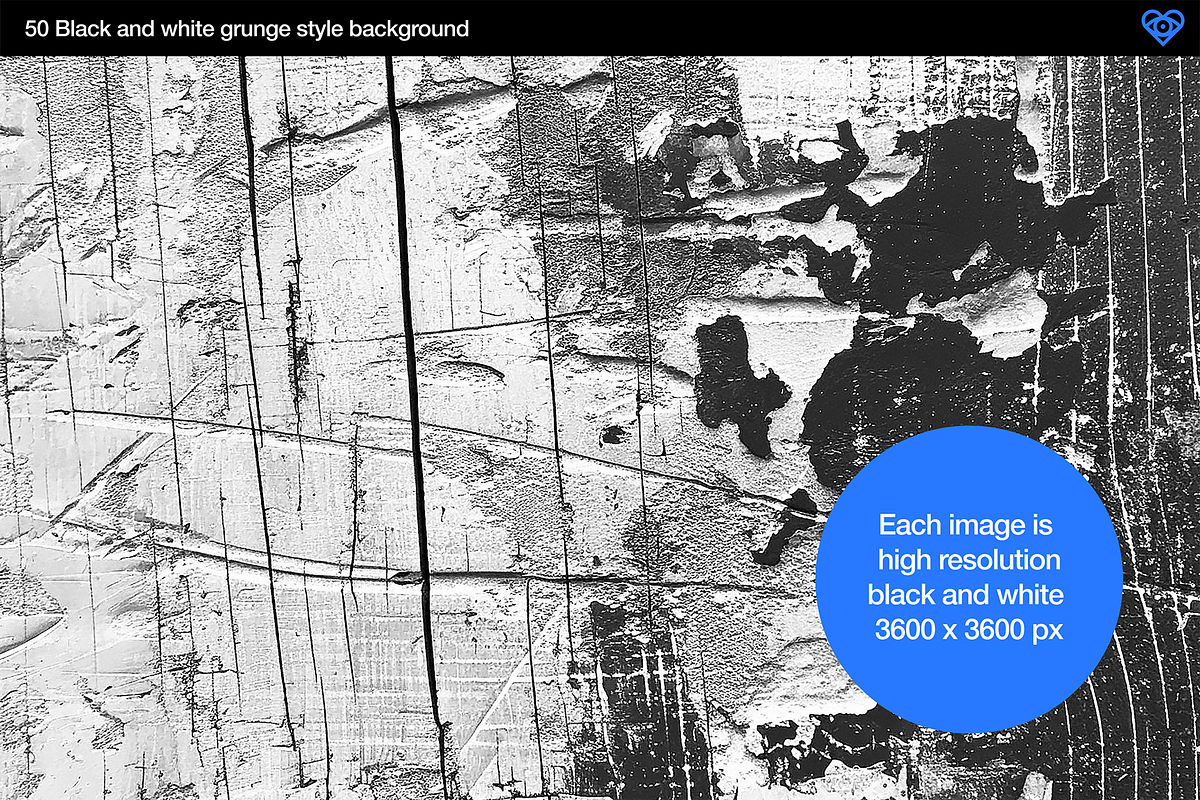 Grunge - 50 Black & White Textures, a Background Graphic by ikono.me (Photo 2 of 6)