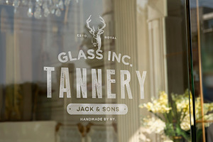 Glass Shop Window Logo Mockup