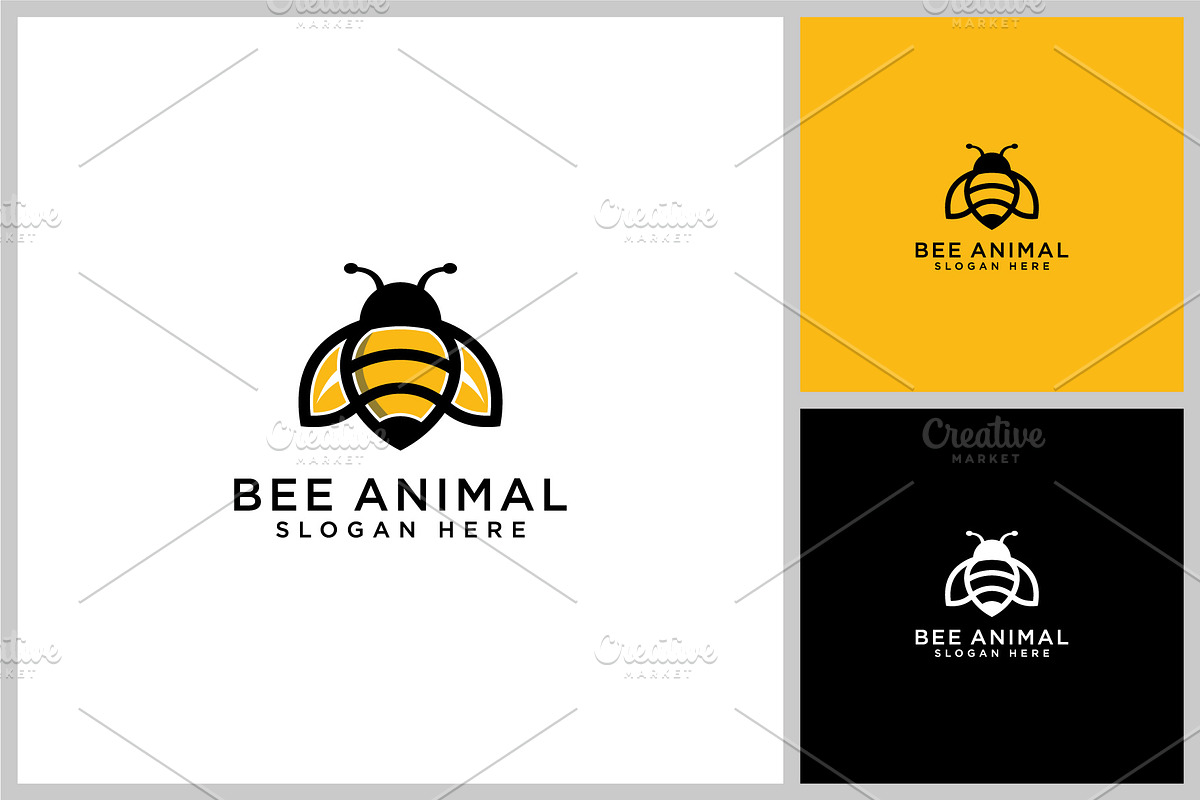 honey Bee animals logo vector, a Branding & Logo Template by quadrazo
