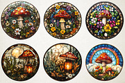 Spring Mushroom Stained Glass Bundle, an Illustration by RobertsArt (Thumbnail 3 of 5)