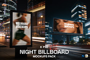Night Advertising Billboard Mockups, an Advertising Mockup by Dikarte.Store (Thumbnail 1 of 7)