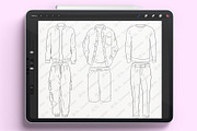 Procreate clothes for men stamps, a Brush Add-On by KsTumanova (Thumbnail 3 of 3)