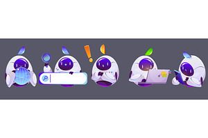 Chatbot ai robot characters set, a Technology Illustration by art PVP - market