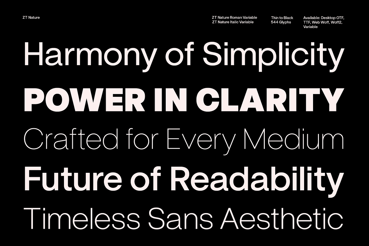 ZT Nature Sans - 18 Font & Variable, a Sans Serif Font by zelow type (Photo 11 of 11)