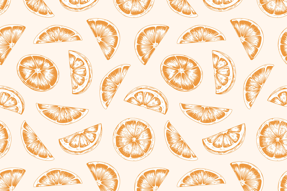 Orange fruit seamless patterns, a Pattern Graphic by Good Studio (Photo 3 of 6)