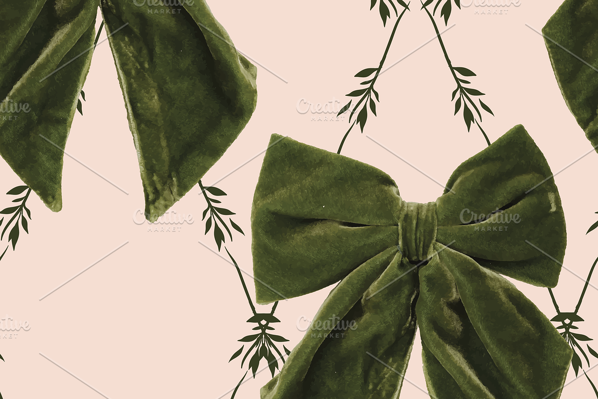 Green Bow Collection Seamless (9), a Pattern Graphic by Amy Lynn Grover (Photo 7 of 9)