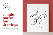Abstract Couple Portrait Line Art, a Decorative Illustration by Rough Edges Supply Co. (Thumbnail 1 of 9)