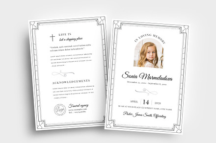 Funeral Service Announcement, a Flyer Template by BrandPacks