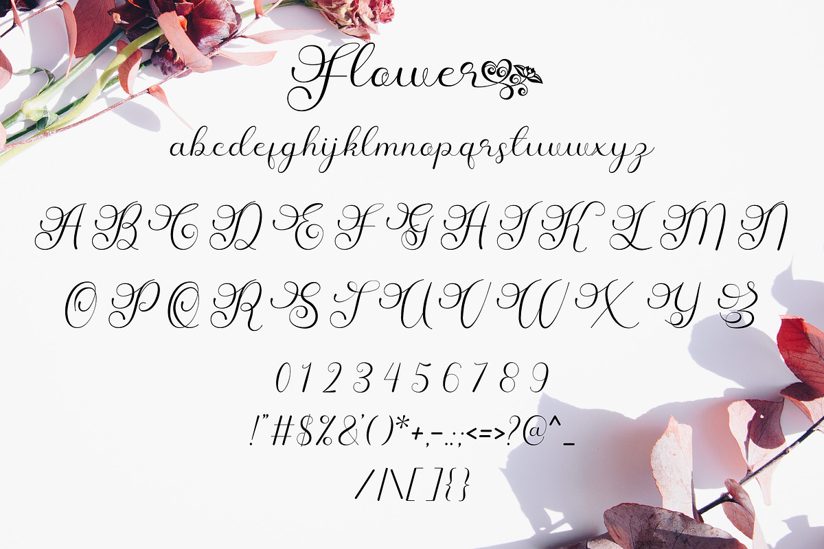 Flower Script Font, a Script Font by Densu Creative (Photo 8 of 9)