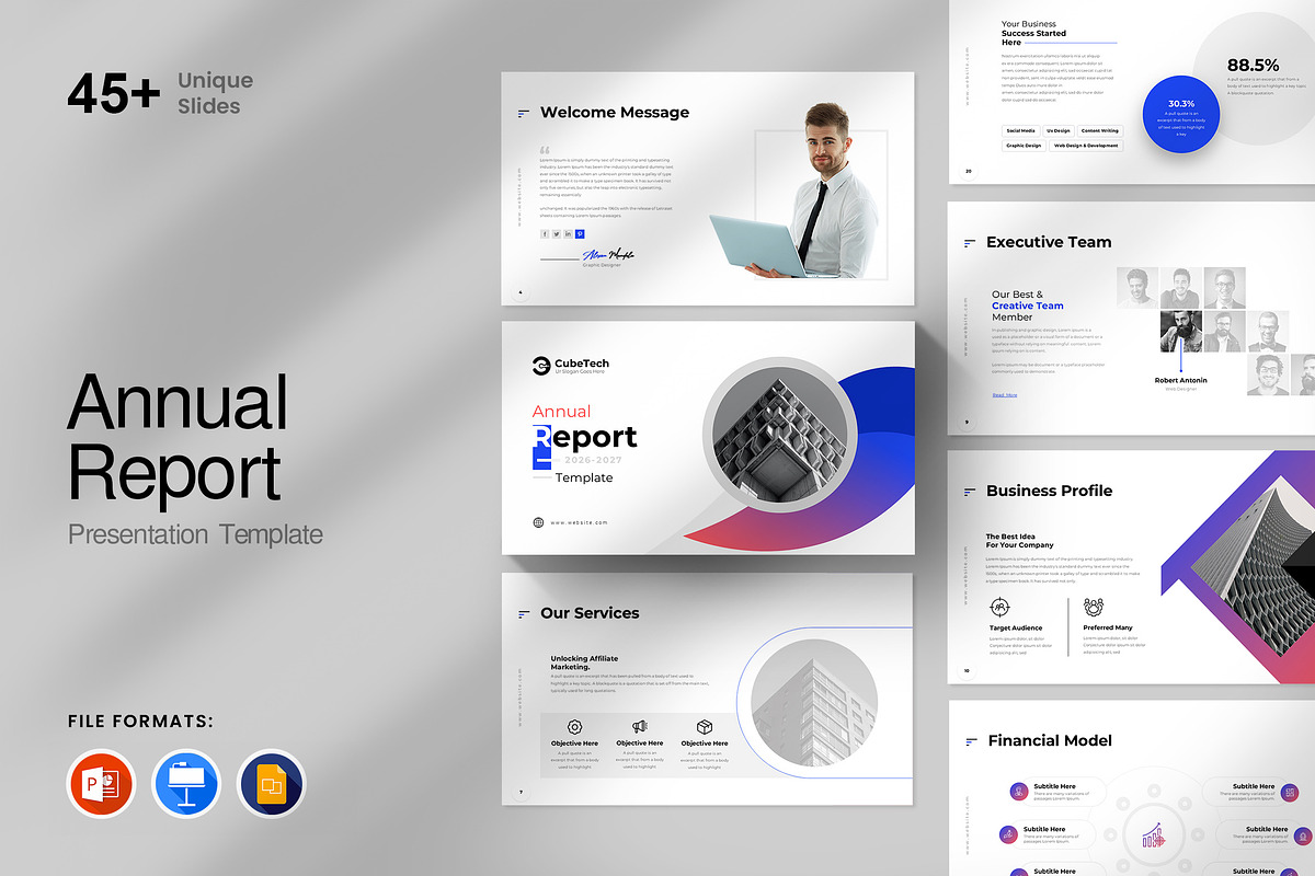 Annual Report Presentation Template, a Presentation Template by GenerousArt (Photo 1 of 8)