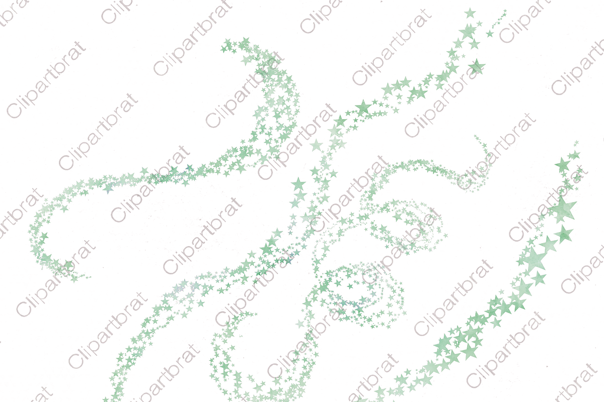 Mint Green Cute Watercolor Stars, an Illustration by ClipartBrat Graphics (Photo 3 of 5)