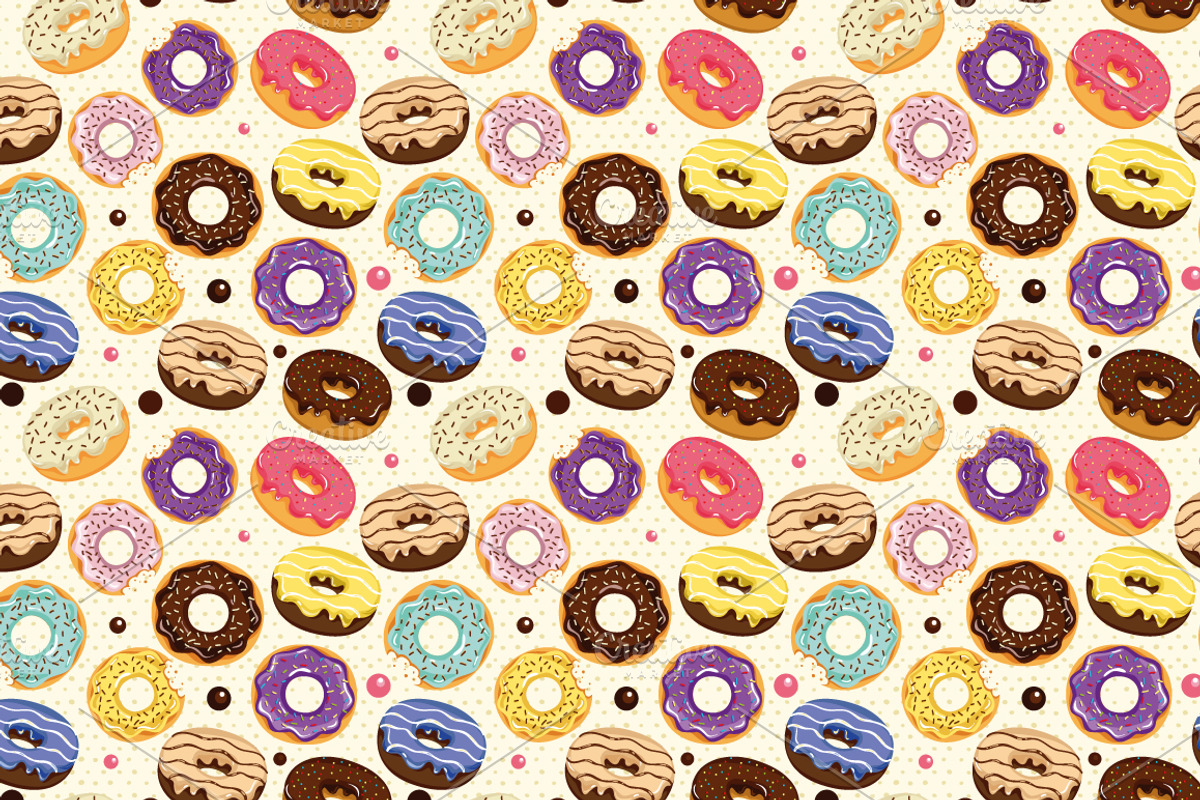 Cute donuts with colorful glazing, a Background Graphic by martynmarin (Photo 6 of 11)