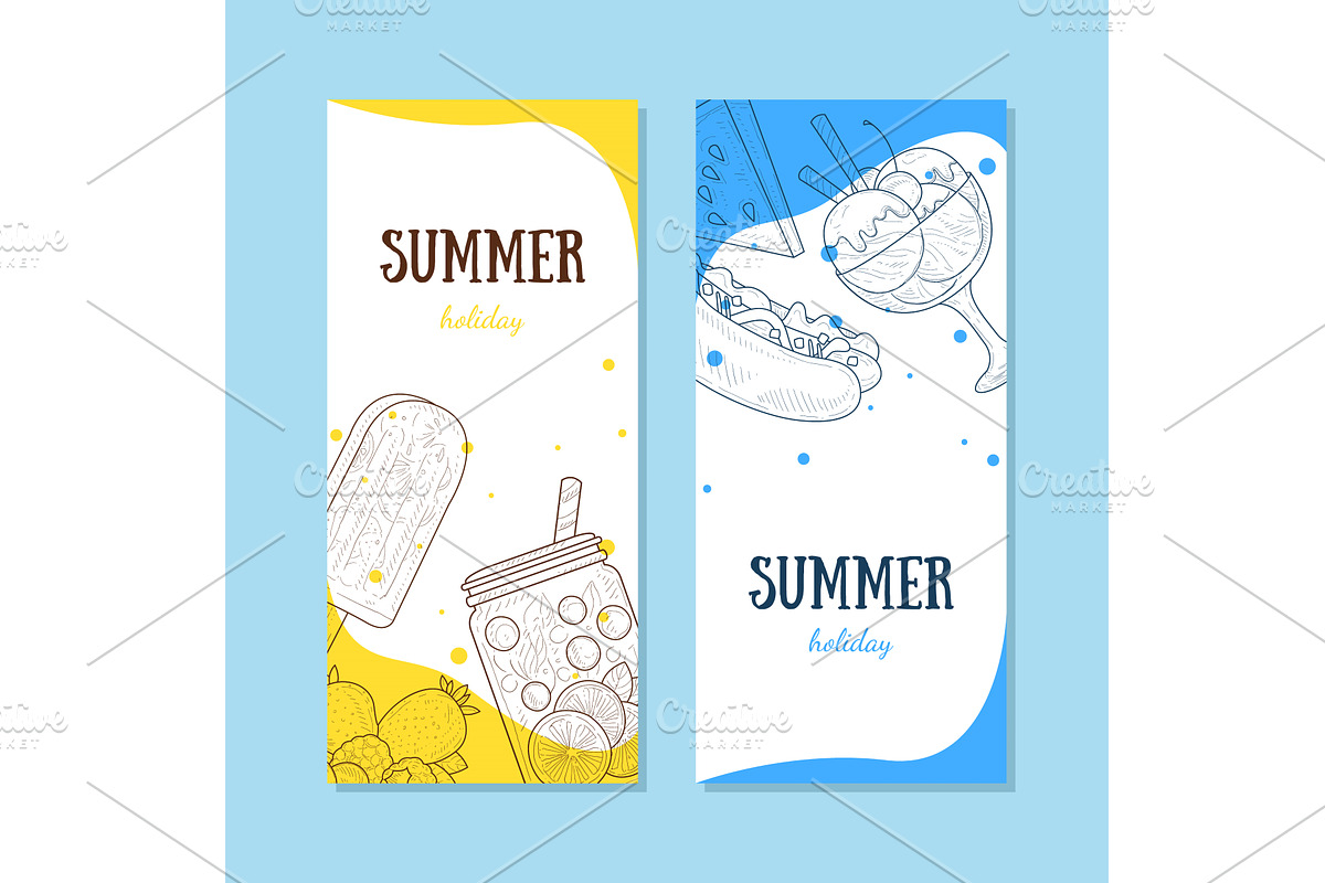 Summer Holiday Banners Set with, an Object Illustration by TopVectors