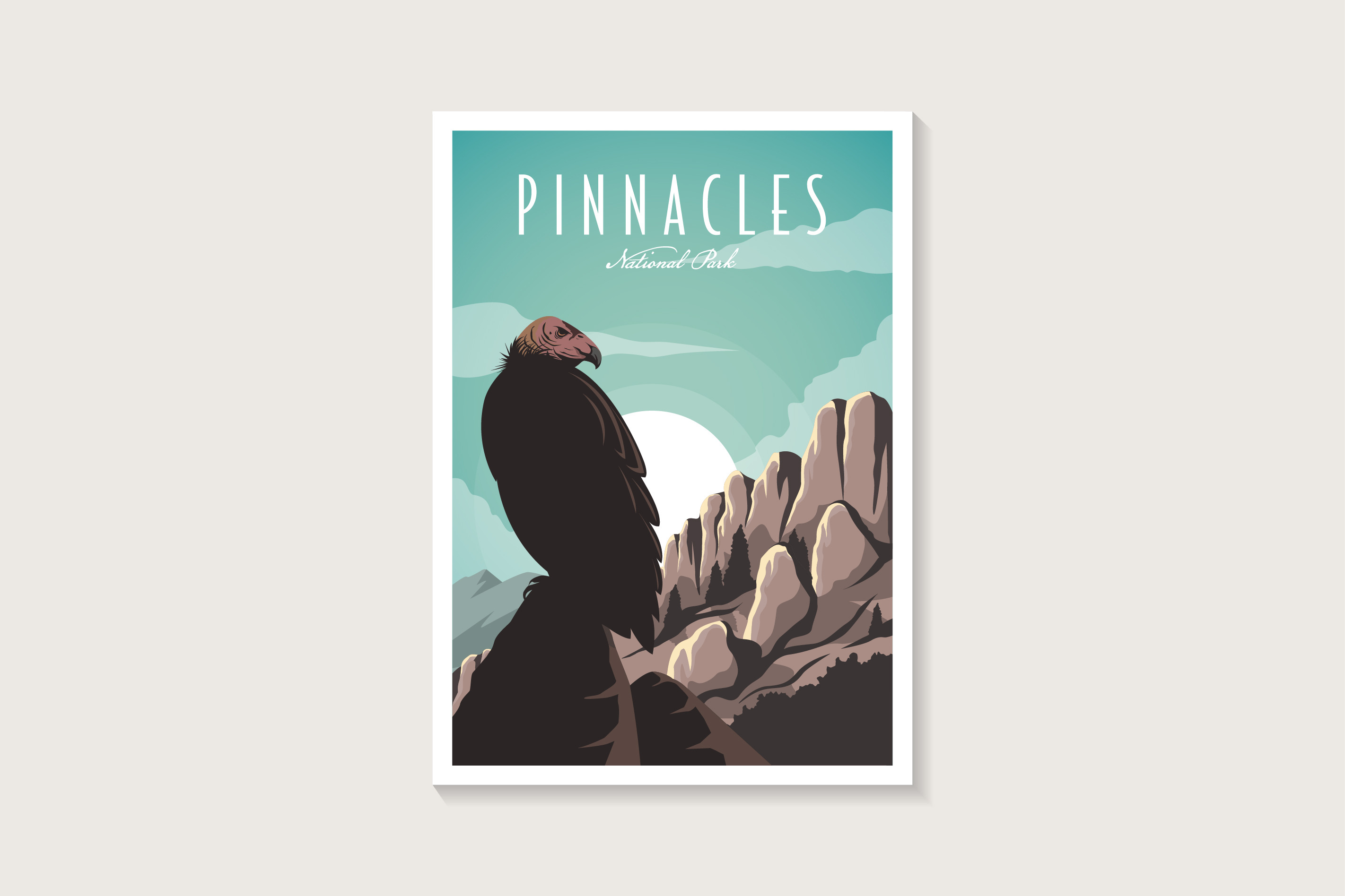 Pinnacles National Park poster, a Decorative Illustration by DOMHOUZE