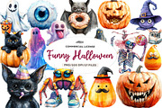 Funny Halloween Clipart, an Illustration by CreationArt (Thumbnail 1 of 9)