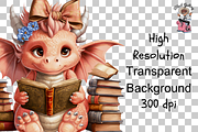 Dragon Reading Book PNG Bundle, a Graphic by Clipart Bloom (Thumbnail 10 of 12)