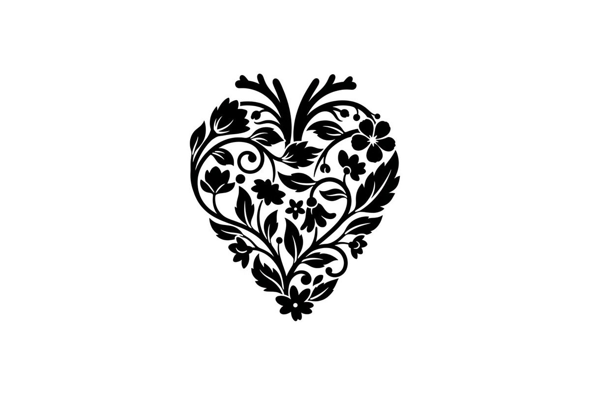 Floral Heart Silhouette Bundle, an Illustration by Designs_River (Photo 20 of 31)