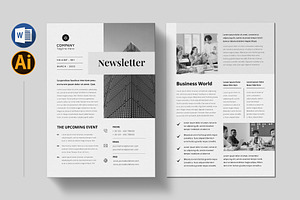 Newsletter Template | Word, a Flyer Template by Pixelpick
