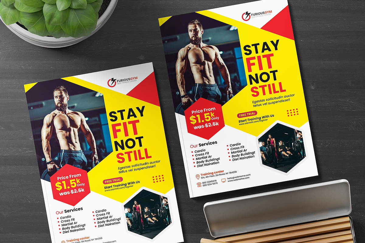 Fitness Trainer Flyer, a Flyer Template by Creativpixl (Photo 2 of 8)