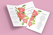 Red Rose Floral Wedding Program, an Invitation Template by Beyond Muse (Thumbnail 2 of 4)