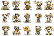Whimsical Spring Bear Clipart, an Animal Illustration by Black Bird Studio (Thumbnail 3 of 6)