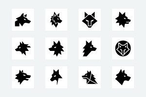 Wolf Head Silhouette Vector Bundle, an Animal Illustration by Vectorium Studio