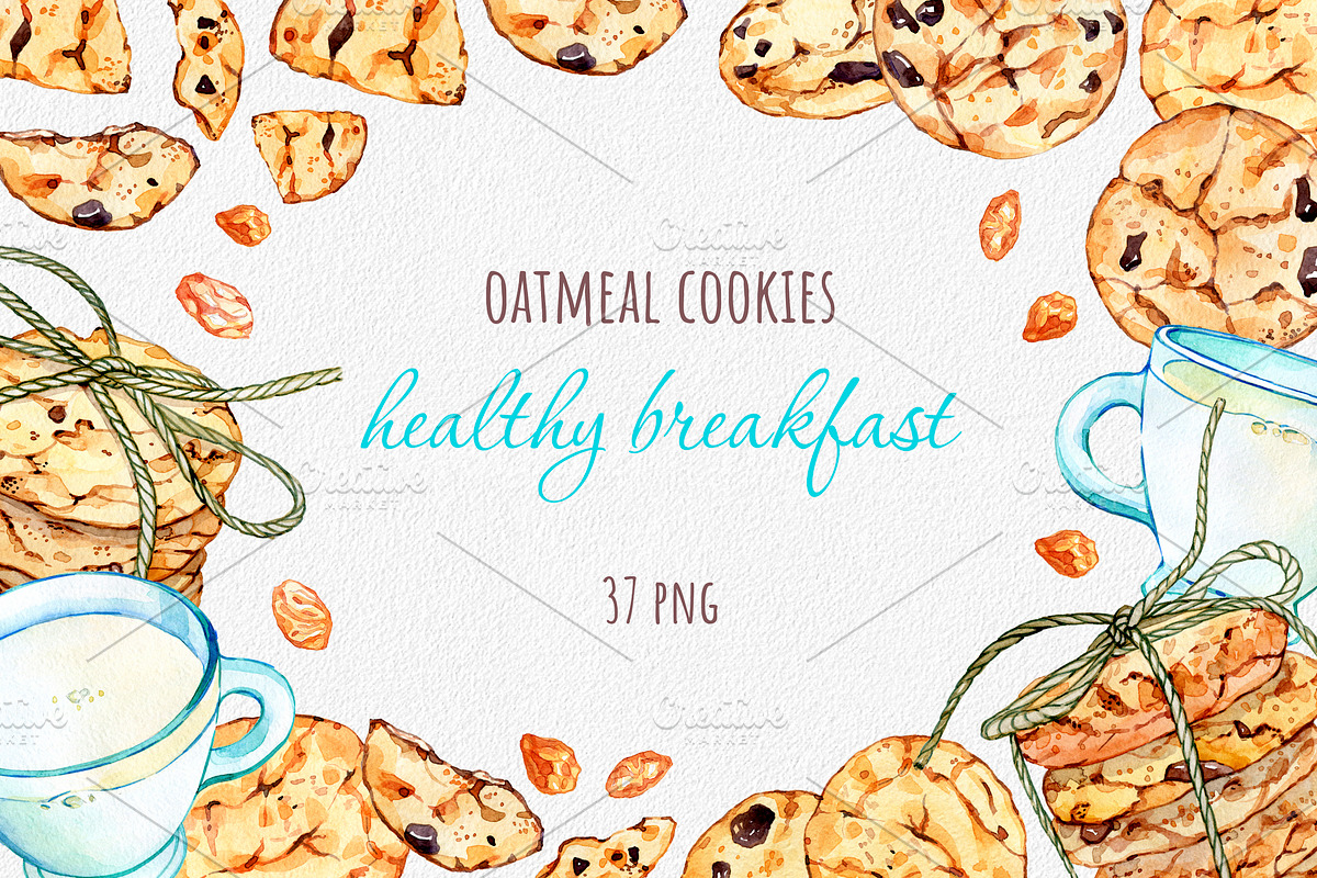 Oatmeal cookies, a Food Illustration by OlyaSenko (Photo 1 of 7)