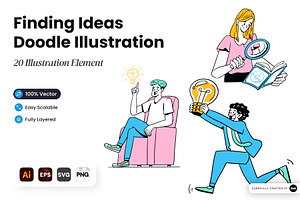 Finding Ideas Doodle Illustration, an Object Illustration by SLAB! Design