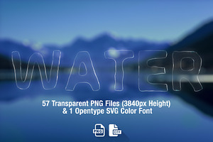 MS Water Color Font & PNGs, a Symbol Font by Creative Graphics