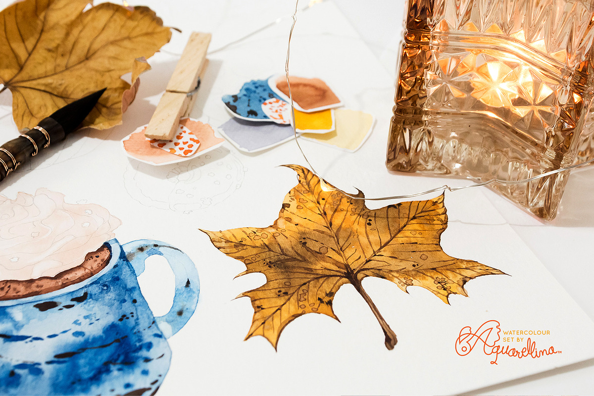 Autumn Coziness - Watercolour Set, a Food Illustration by Aquarellina (Photo 5 of 9)