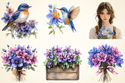 Spring Columbine Flower Clipart, a Work Illustration by OK Design (Thumbnail 5 of 5)