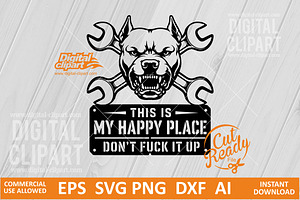 Pit Bull Happy Place SVG