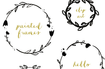 Hand Painted Wreath Clip Art