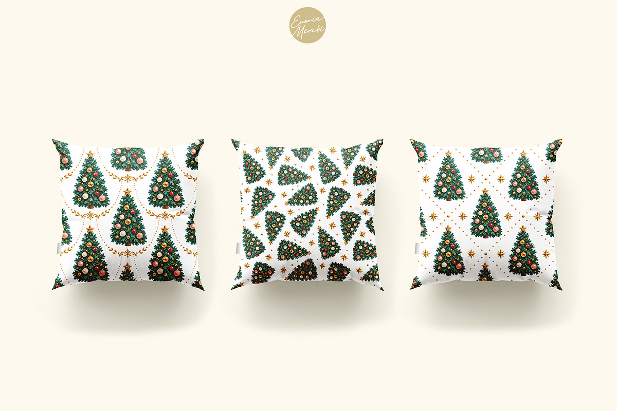 Vintage Christmas Painted Patterns 1, a Pattern Graphic by Euonia Meraki (Photo 5 of 8)