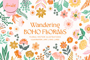 Wandering Boho Florals clipart, an Illustration by Flora Wild Designs (Thumbnail 1 of 13)