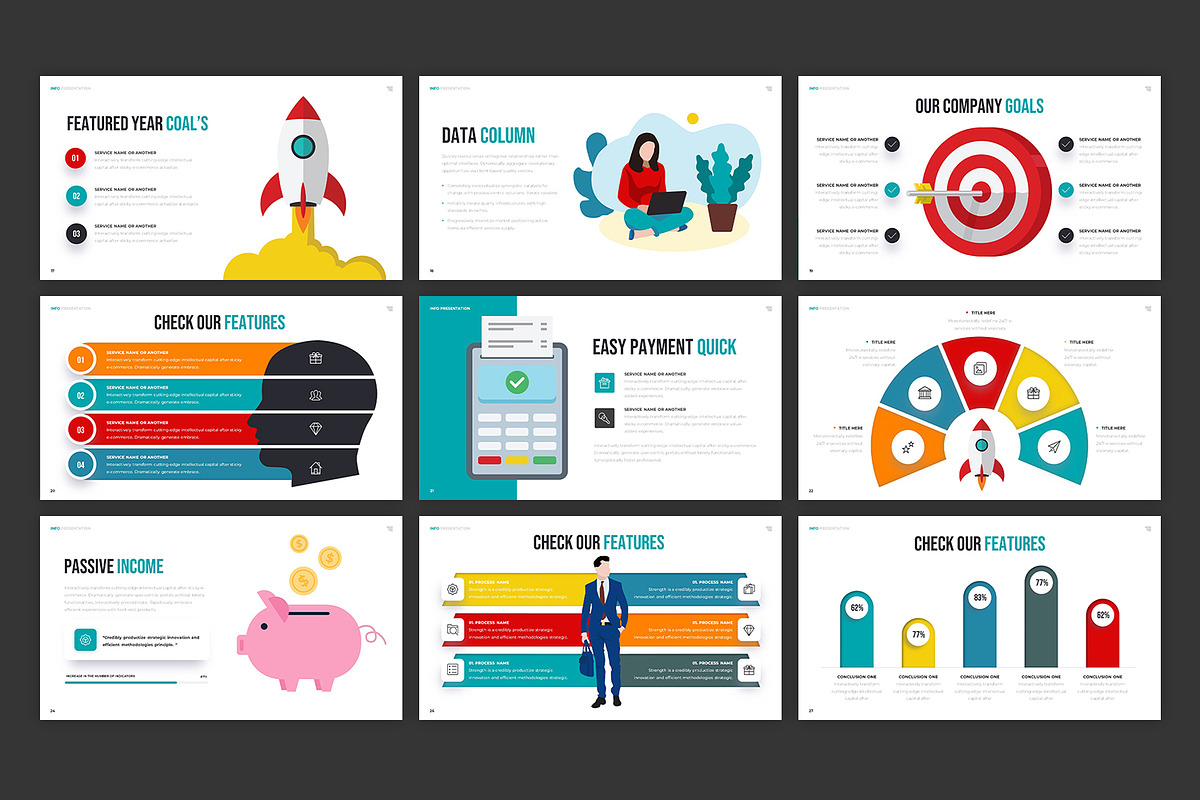 Infographic and Dashboard Presentati, a Presentation Template by Pixel_Vision_Store (Photo 3 of 4)