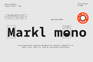 Markl Mono | Monospaced Font, a Sans Serif Font by Jolicia Type