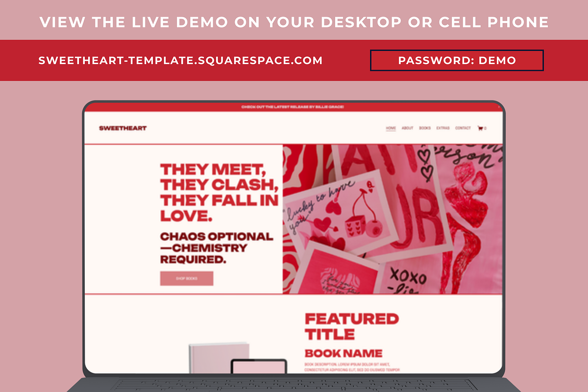Squarespace Author Website Template, a Squarespace Template by Billie Grace Studio (Photo 2 of 8)