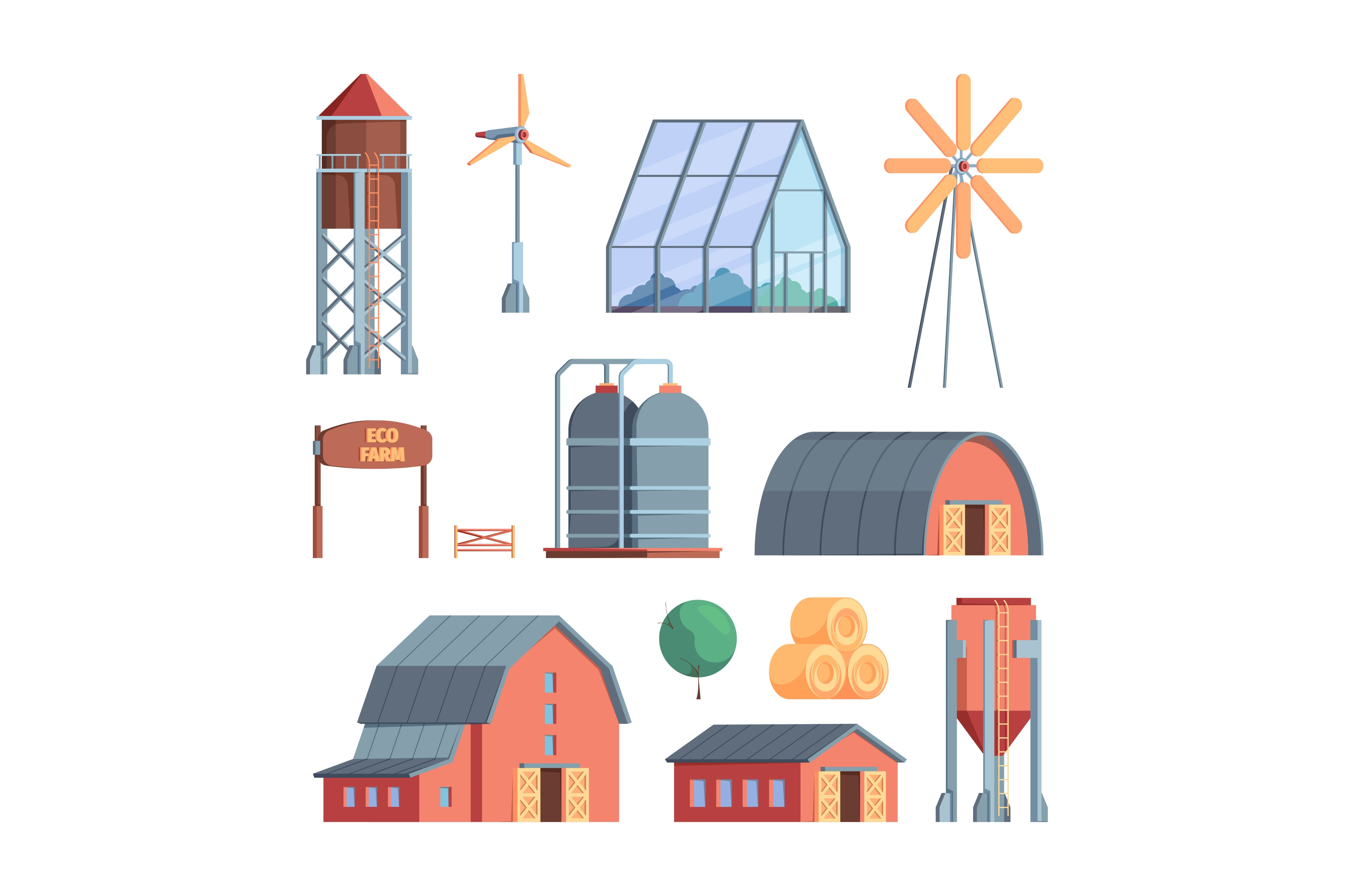 Rural buildings. Farm agricultural, a Graphic by Onyx