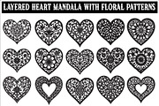 Layered Heart Mandala with Floral, an Illustration by Amazin_art (Thumbnail 1 of 16)