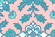 Vintage Teal Blue and Pink Delicate, a Pattern Graphic by Sharon Schwalbe (Thumbnail 2 of 2)